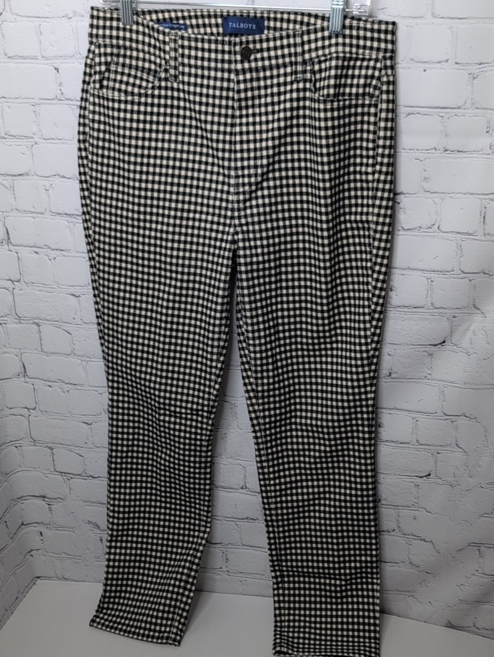 Talbot's High Waist Straight Leg Plaid Corduroy Pants